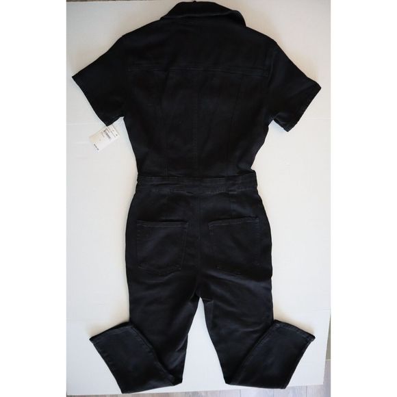 Good American GMJS126 Women's Sz 2 (M) Black Fit For Success Denim Jumpsuit - Picture 3 of 13